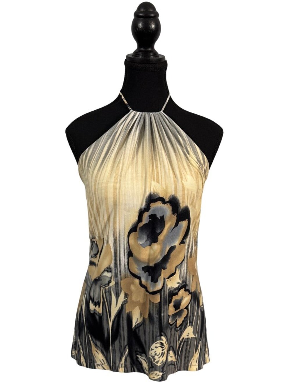 Y2K Floral Halter Top, Medium, Aesthetic Going Out Top